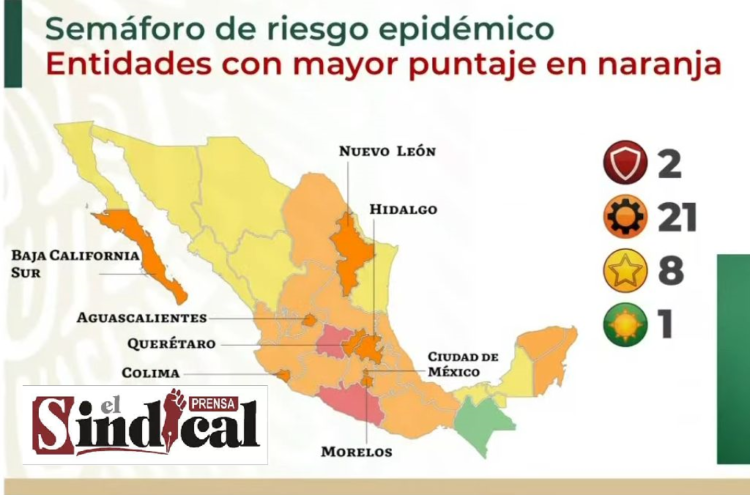 PASA TAMAULIPAS A COLOR AMARILLO EN SEMÁFORO