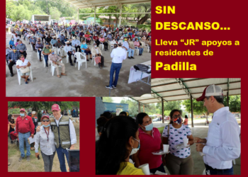 SIN DESCANSO… Lleva “JR” apoyos a residentes de Padilla