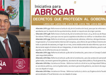 INICIATIVA PARA ABROGAR DECRETOS QUE PROTEGEN AL GOBERNADOR EN TURNO