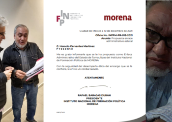 C. HORACIO CERVANTES MARTÍNEZ NOMBRADO ENLACE DEL INFP