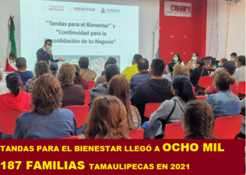 TANDAS PARA EL BIENESTAR LLEGÓ A OCHO MIL 187 FAMILIAS TAMAULIPECAS EN 2021