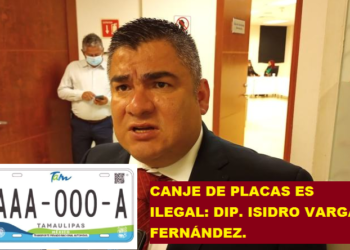 CANJE DE PLACAS ES ILEGAL: DIP. ISIDRO VARGAS FERNÁNDEZ.