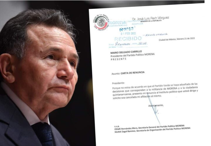 RENUNCIA JOSÉ LUIS PECH A MORENA