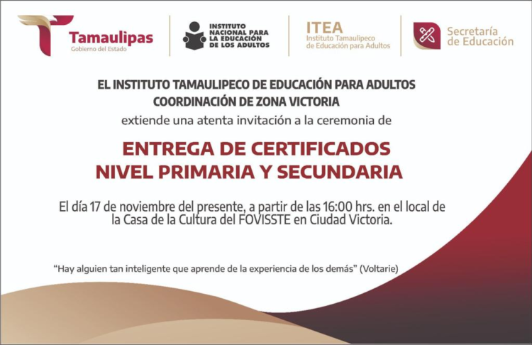 ENTREGA DE CERTIFICADOS EN EL ITEA