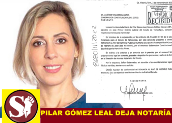 PILAR GÓMEZ LEAL DEJA NOTARÍA