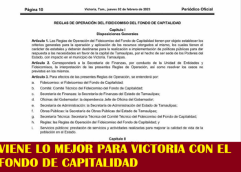 VIENE LO MEJOR PARA VICTORIA CON EL FONDO DE CAPITALIDAD