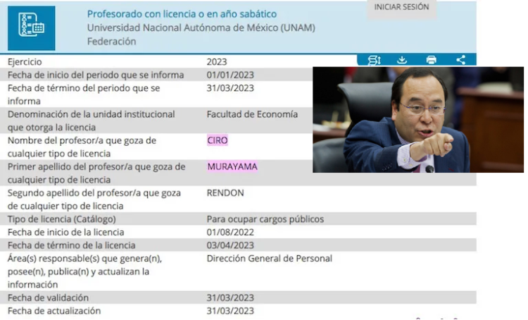 CIRO MUYARAMA VUELVE A LA UNAM Y LE OTORGAN AÑO SABÁTICO