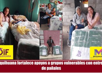 MIQUIHUANA FORTALECE APOYOS A GRUPOS VULNERABLES CON ENTREGA DE PAÑALES