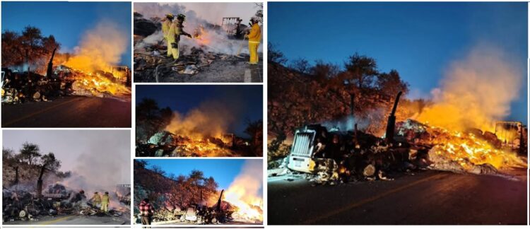 ACCIDENTE ENTRE TRÁILERES PROVOCA CIERRE TOTAL DE LA MONTERREY–NUEVO LAREDO