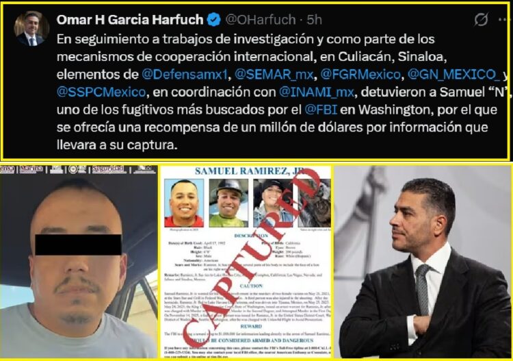 Capturan en Culiacán a fugitivo estadounidense incluido en lista de los más buscados del FBI