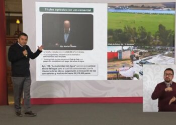 Sheinbaum exhibe presunto uso irregular de concesiones de agua en Querétaro; señala a familia Calzada
