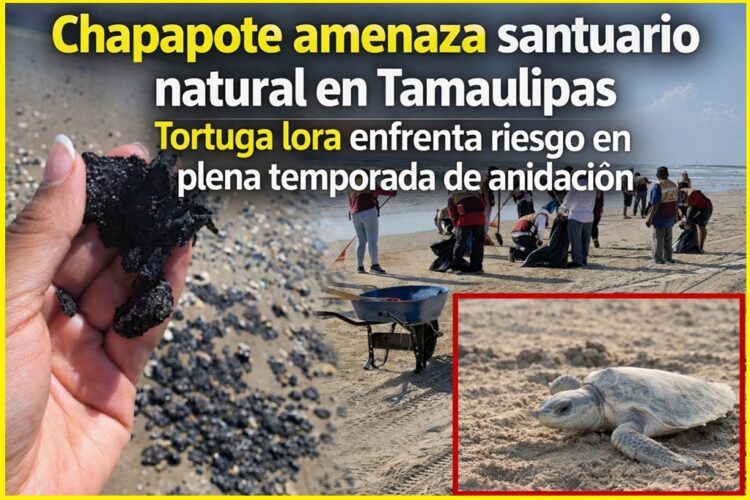 Chapapote amenaza santuario natural en Tamaulipas