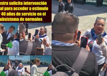 Maestra solicita intervención oficial para acceder a estímulo por 40 años de servicio en el subsistema de normales