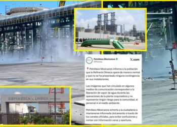 Pemex descarta fuga de gas en la Refinería Olmeca y atribuye imágenes a liberación de vapor