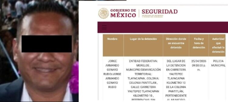 Detienen a alcalde de Tlalnepantla por presunto abuso sexual contra un menor en Morelos