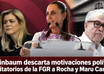 Sheinbaum descarta motivaciones políticas en citatorios de la FGR a Rocha y Maru Campos