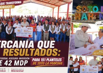 Cercanía que da resultados: Bienestar federal asegura inversión de 42 MDP para 151 planteles de Soto la Marina