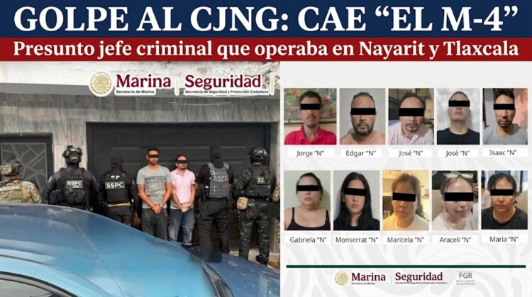 Golpe al CJNG: cae «El M-4», presunto jefe criminal que operaba en Nayarit y Tlaxcala