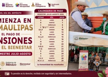 Comienza en Tamaulipas el pago de Pensiones para el Bienestar del bimestre julio-agosto