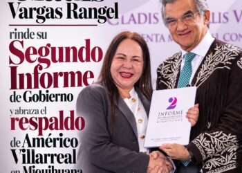 Gladis Vargas Rangel rinde su Segundo Informe de Gobierno y abraza el respaldo de Américo Villarreal en Miquihuana