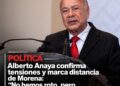 Alberto Anaya confirma tensiones y marca distancia de Morena: “No hemos roto, pero tampoco acompañaremos todo”