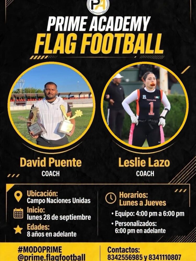 Nace “Prime Academy Flag Football” en Ciudad Victoria para el impulso del tocho infantil y juvenil