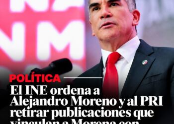 El INE ordena a Alejandro Moreno y al PRI retirar publicaciones que vinculan a Morena con el crimen organizado