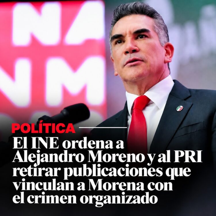 El INE ordena a Alejandro Moreno y al PRI retirar publicaciones que vinculan a Morena con el crimen organizado