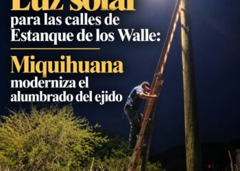 Luz solar para las calles de Estanque de los Walle: Miquihuana moderniza el alumbrado del ejido