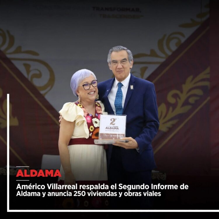 Américo Villarreal respalda el Segundo Informe de Aldama y anuncia 250 viviendas y obras viales