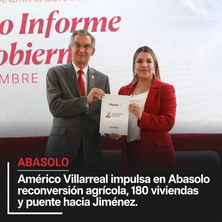 Américo Villarreal impulsa en Abasolo reconversión agrícola, 180 viviendas y puente hacia Jiménez